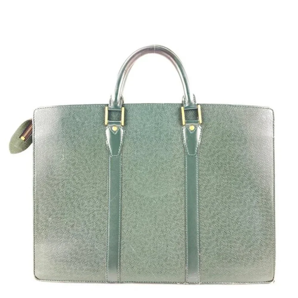 Louis Vuitton Green Taiga Leather Lozan Attache